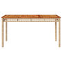 Voir la diapositive 4 : VIDAXL Table de jardin beige 140x80x75 cm resine tressee et acacia