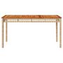 Voir la diapositive 4 : VIDAXL Table de jardin beige 140x80x75 cm resine tressee et acacia