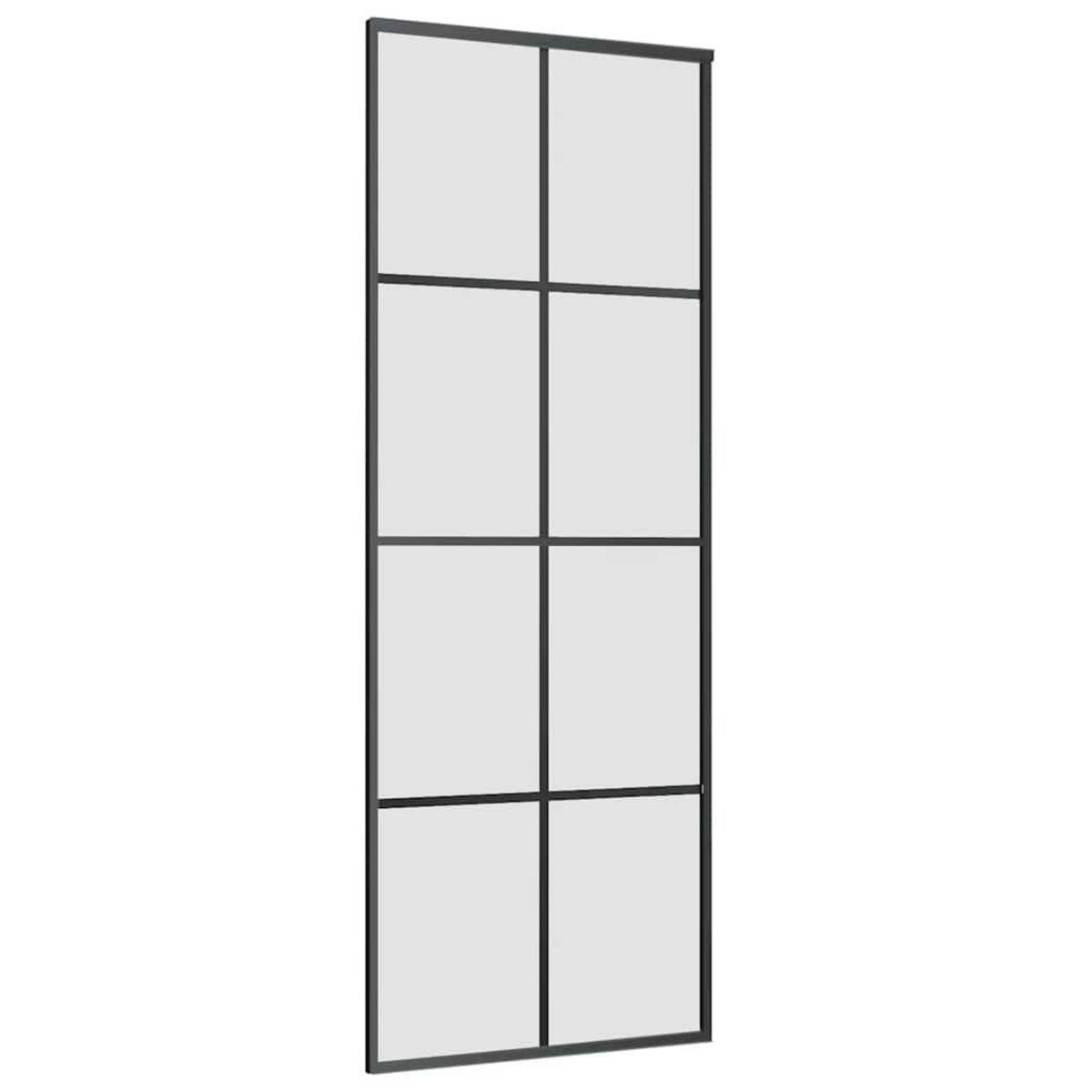 VIDAXL Porte coulissante kit de quincaillerie noir 76x205 cm verre ESG