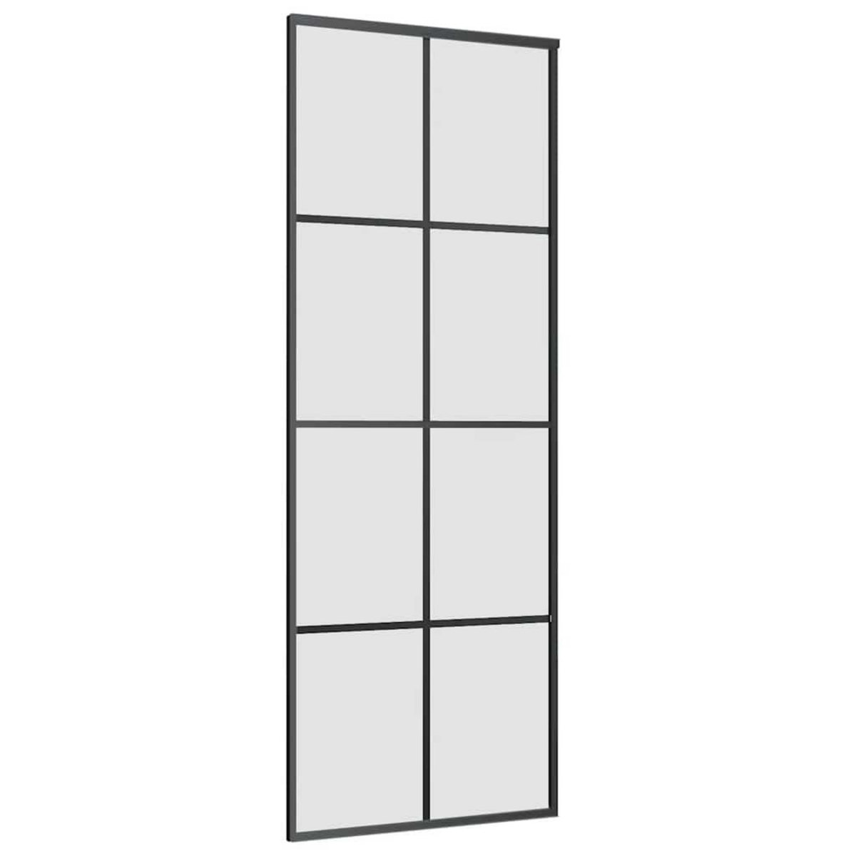 VIDAXL Porte coulissante kit de quincaillerie noir 76x205 cm verre ESG