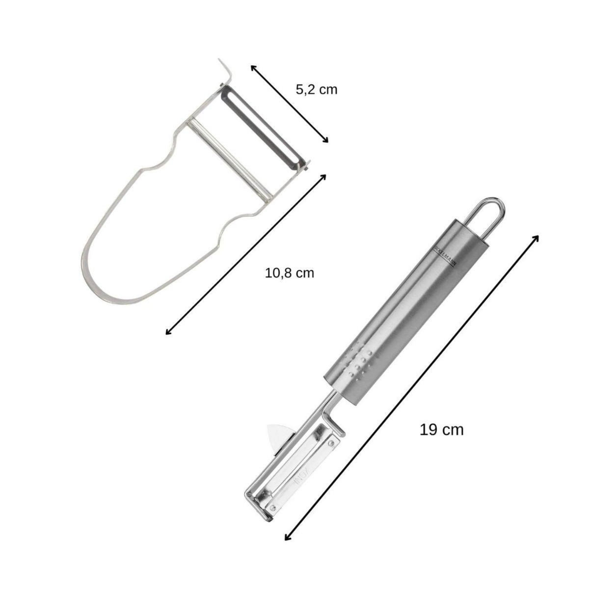 Fackelmann Duo Eplucheur à légumes pendule 19 cm et rasoir à légumes Castor inox 11 cm Fackelmann