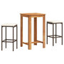 Voir la diapositive 2 : VIDAXL Ensemble de bar de jardin 3 pcs marron bois massif acacia rotin