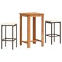 Voir la diapositive 2 : VIDAXL Ensemble de bar de jardin 3 pcs marron bois massif acacia rotin