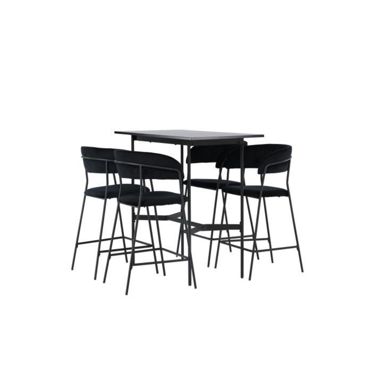 Paris Prix Ensemble Table de Bar & 4 Chaises  Rax & Lui  120cm Noir