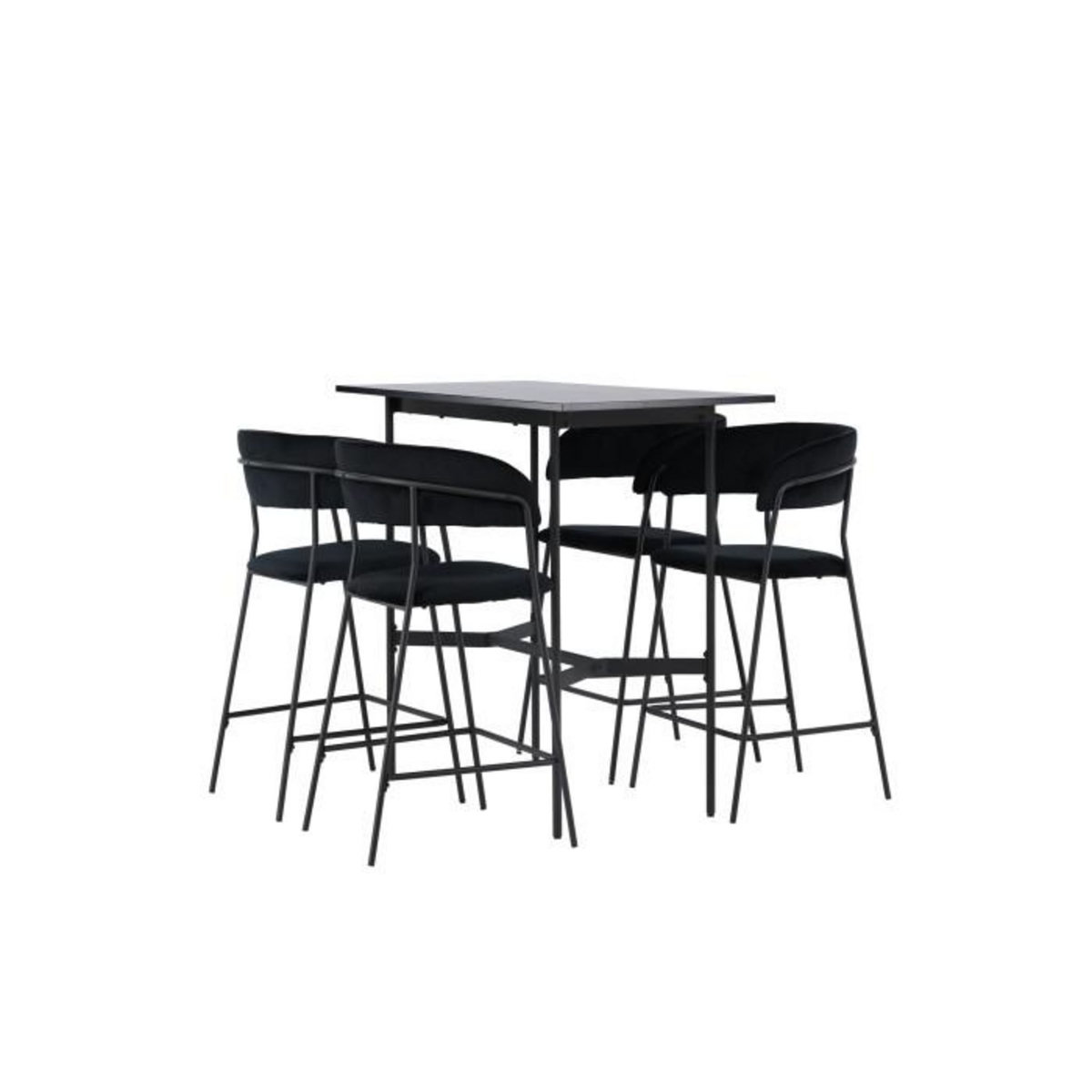 Paris Prix Ensemble Table de Bar & 4 Chaises  Rax & Lui  120cm Noir