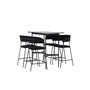Voir la diapositive 6 : Paris Prix Ensemble Table de Bar & 4 Chaises  Rax & Lui  120cm Noir