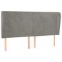 Voir la diapositive 2 : VIDAXL Tete de lit avec oreilles Gris clair 203x23x118/128 cm Velours