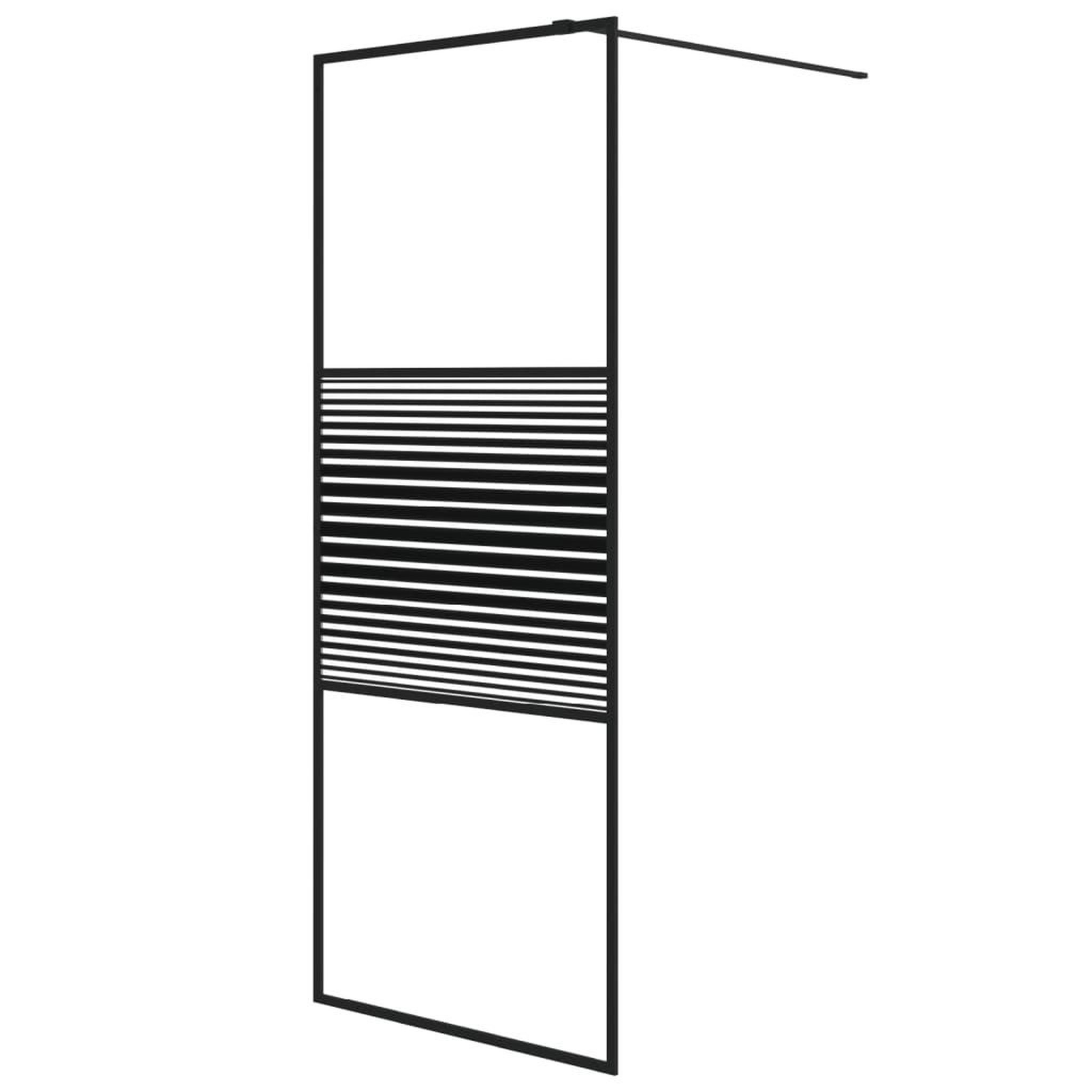 Voir la diapositive 2 : VIDAXL Paroi de douche Noir 80x195 cm Verre ESG transparent