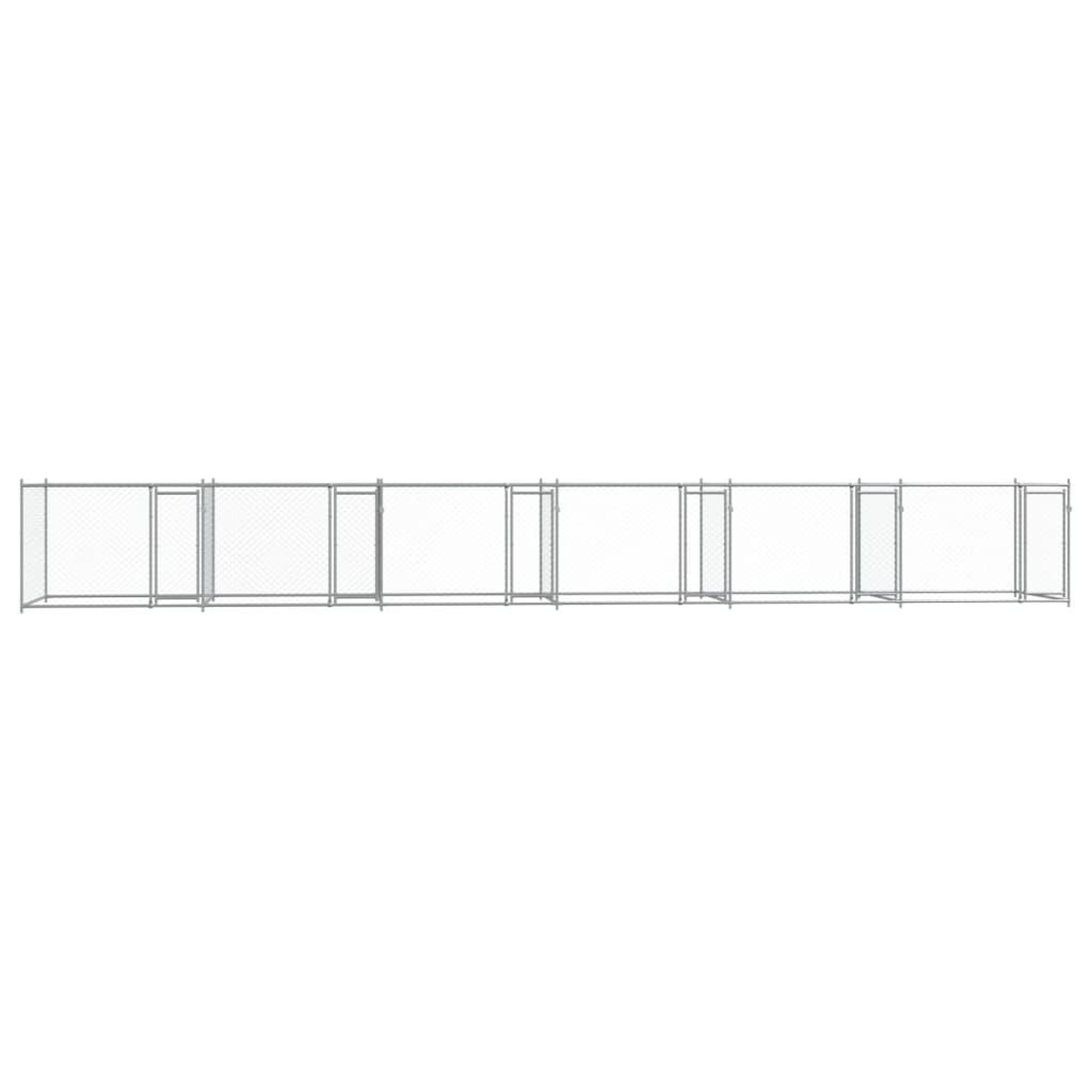 Voir la diapositive 4 : VIDAXL Cage pour chien avec portes gris 12x2x1,5 m acier galvanise