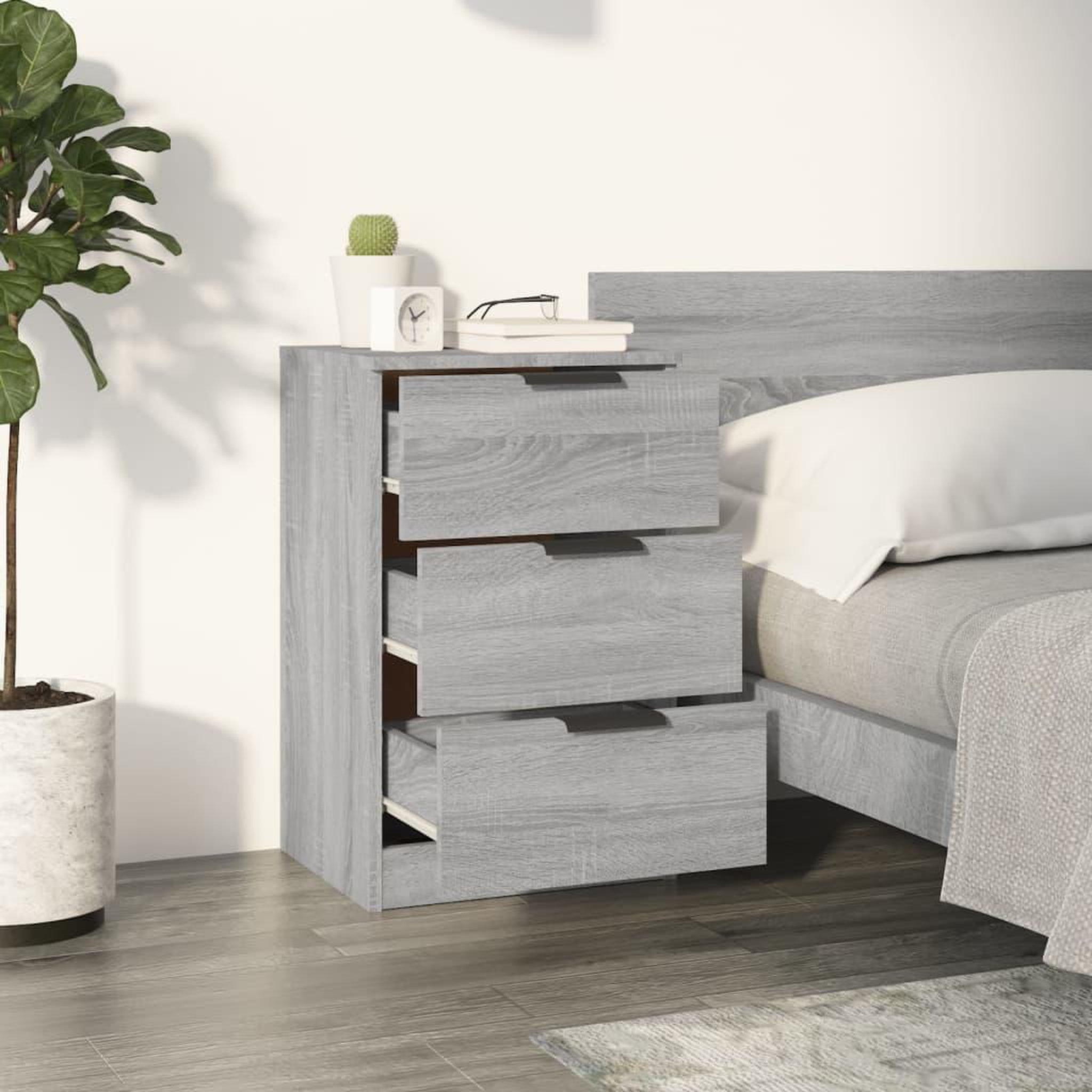 Voir la diapositive 3 : VIDAXL Table de chevet Sonoma gris 40x36x65 cm
