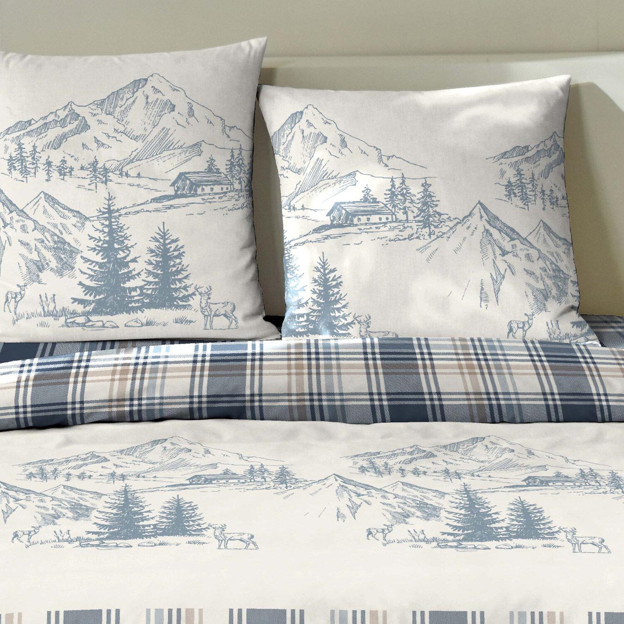 Voir la diapositive 3 : Home collection Parure housse de couette 100% flanelle de coton monty