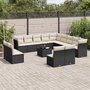 Voir la diapositive 1 : VIDAXL Salon de jardin avec coussins 14 pcs noir resine tressee
