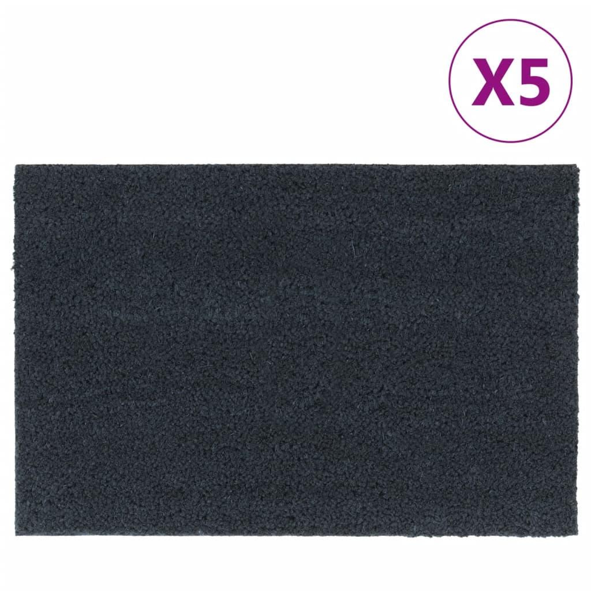 VIDAXL Tapis de porte 5 pcs gris fonce 40x60 cm fibre de coco touffete