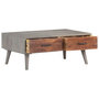 Voir la diapositive 2 : VIDAXL Table basse Gris 100x60x40 cm Bois massif de manguier brut