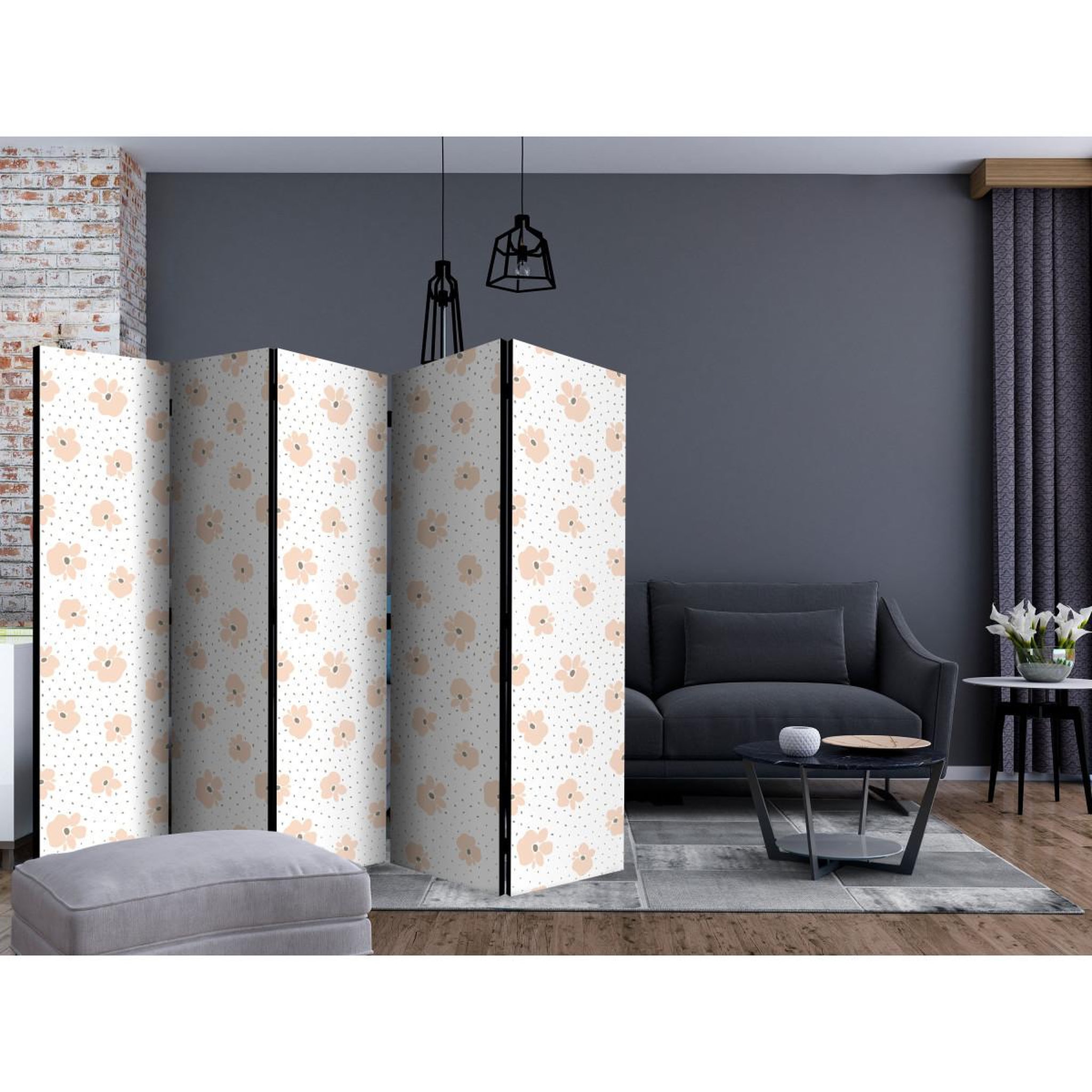 Voir la diapositive 2 : Paris Prix Paravent 5 volets  children flowers  172x225cm