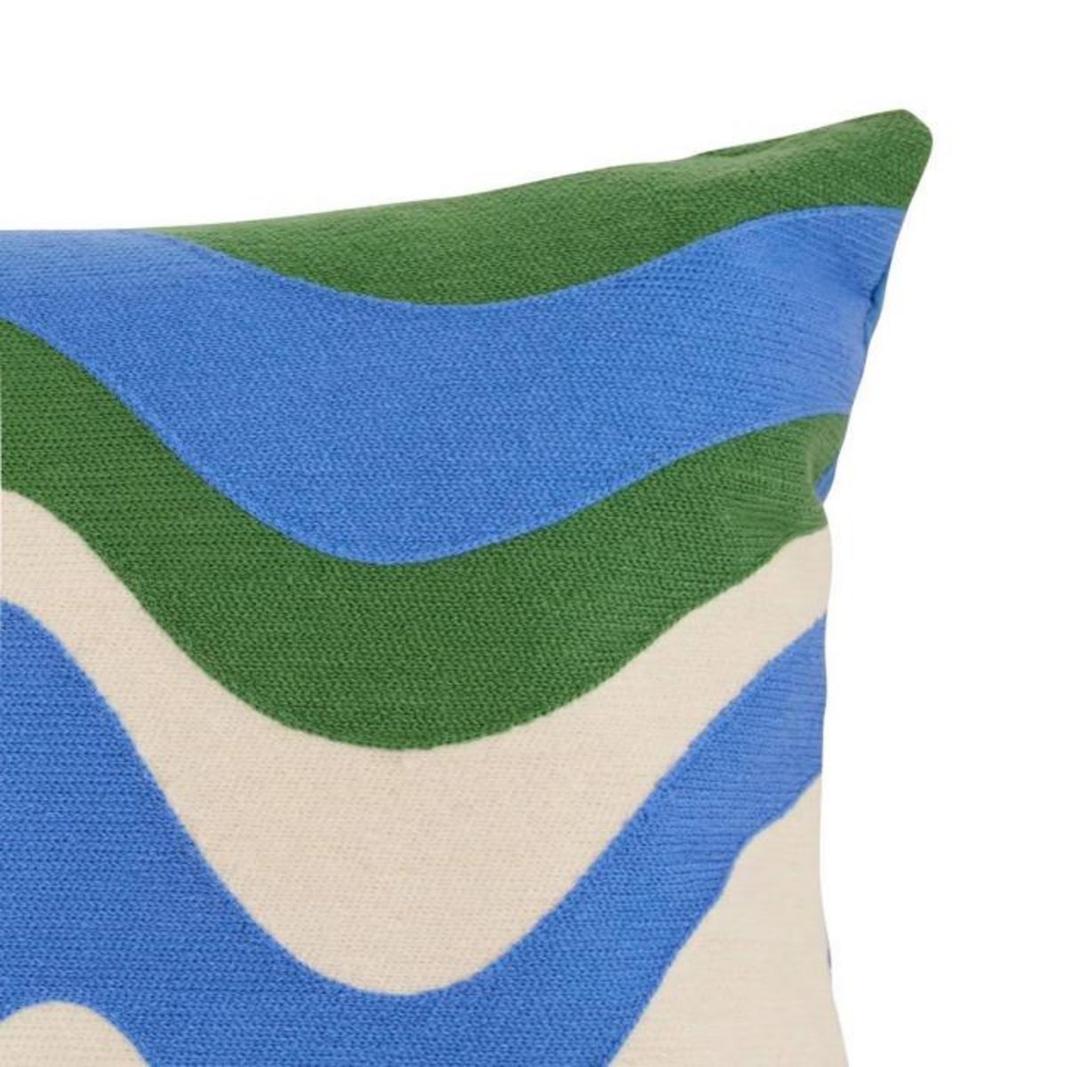 ATMOSPHERA Coussin Déco Brodé  Arty  35x75cm Bleu