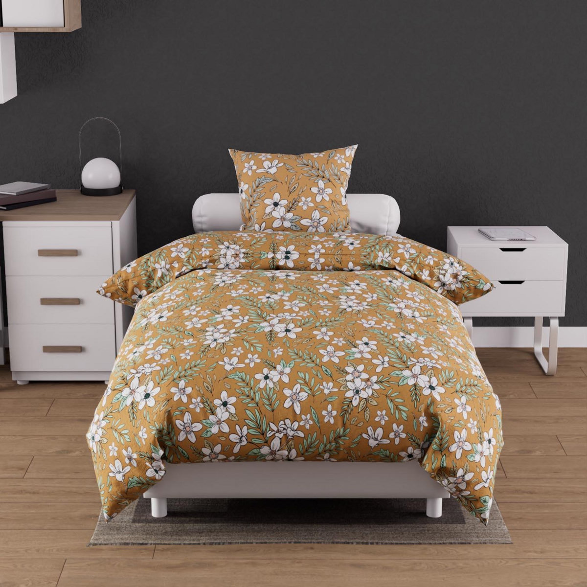 SOLEIL D'OCRE Parure housse de couette en coton 57 fils MANON, par Soleil d'ocre