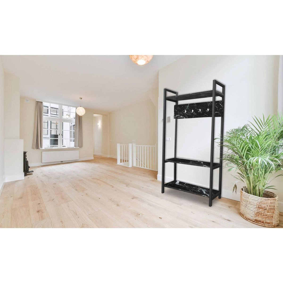 Paris Prix Meuble d'Entrée Vestiaire  Sicaret  180cm Noir Mat