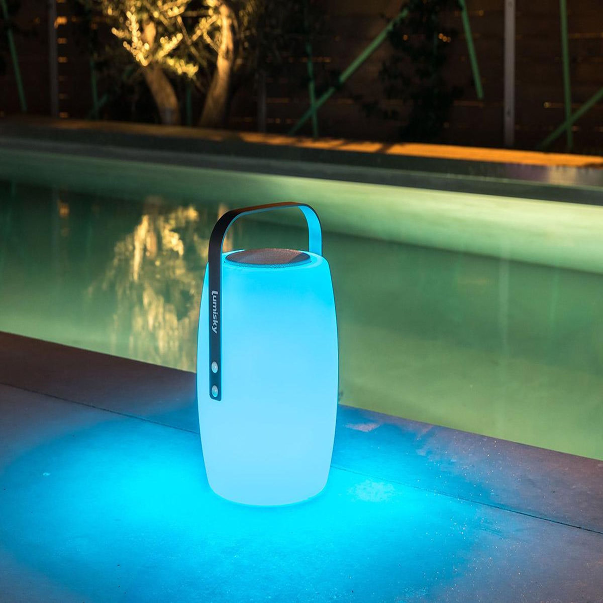 Lumisky Lampe LED enceinte bluetooth sans fil LED + téléco