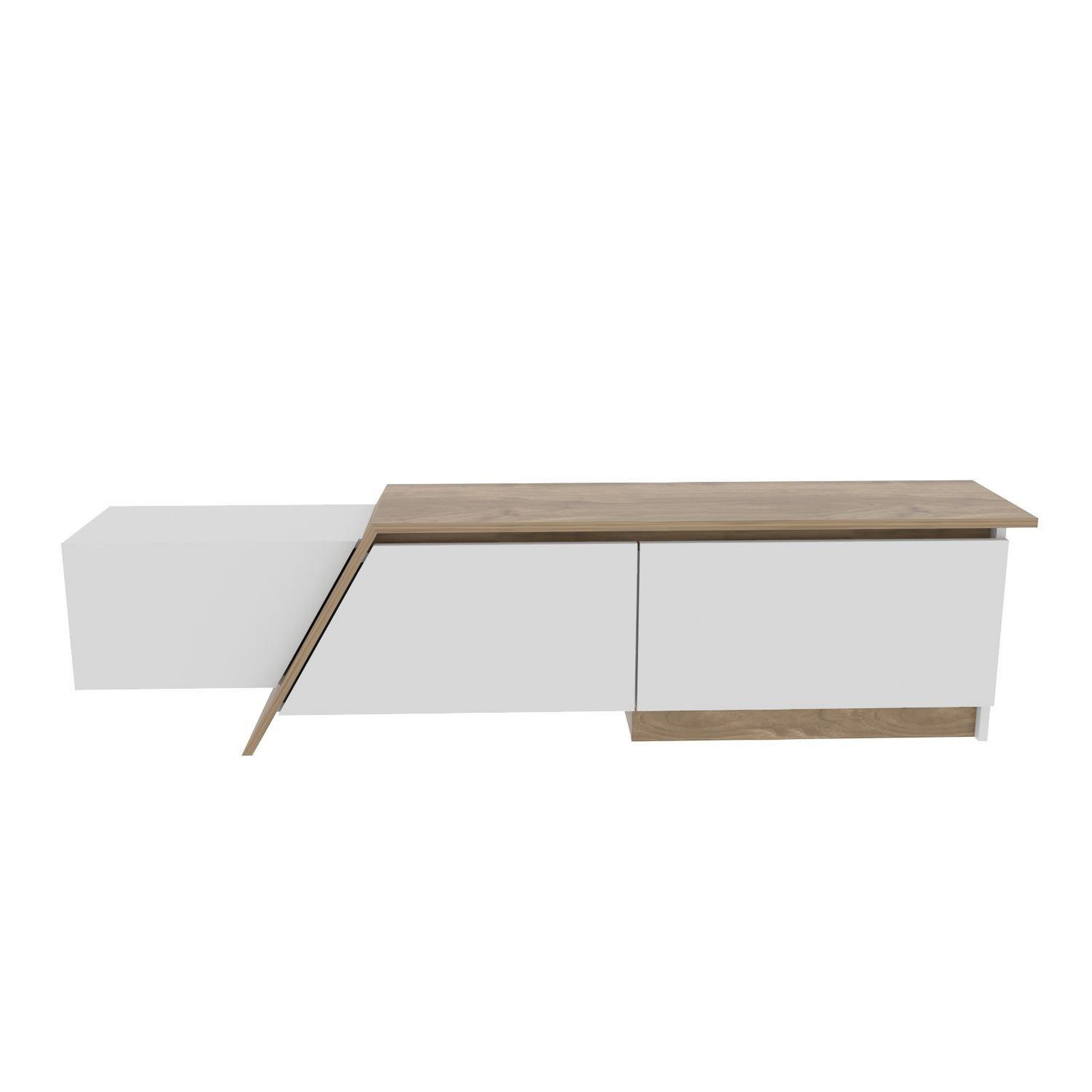 Habitat et Jardin Meuble tv en bois  zonas  - 180 x 35 x 28 cm - blanc
