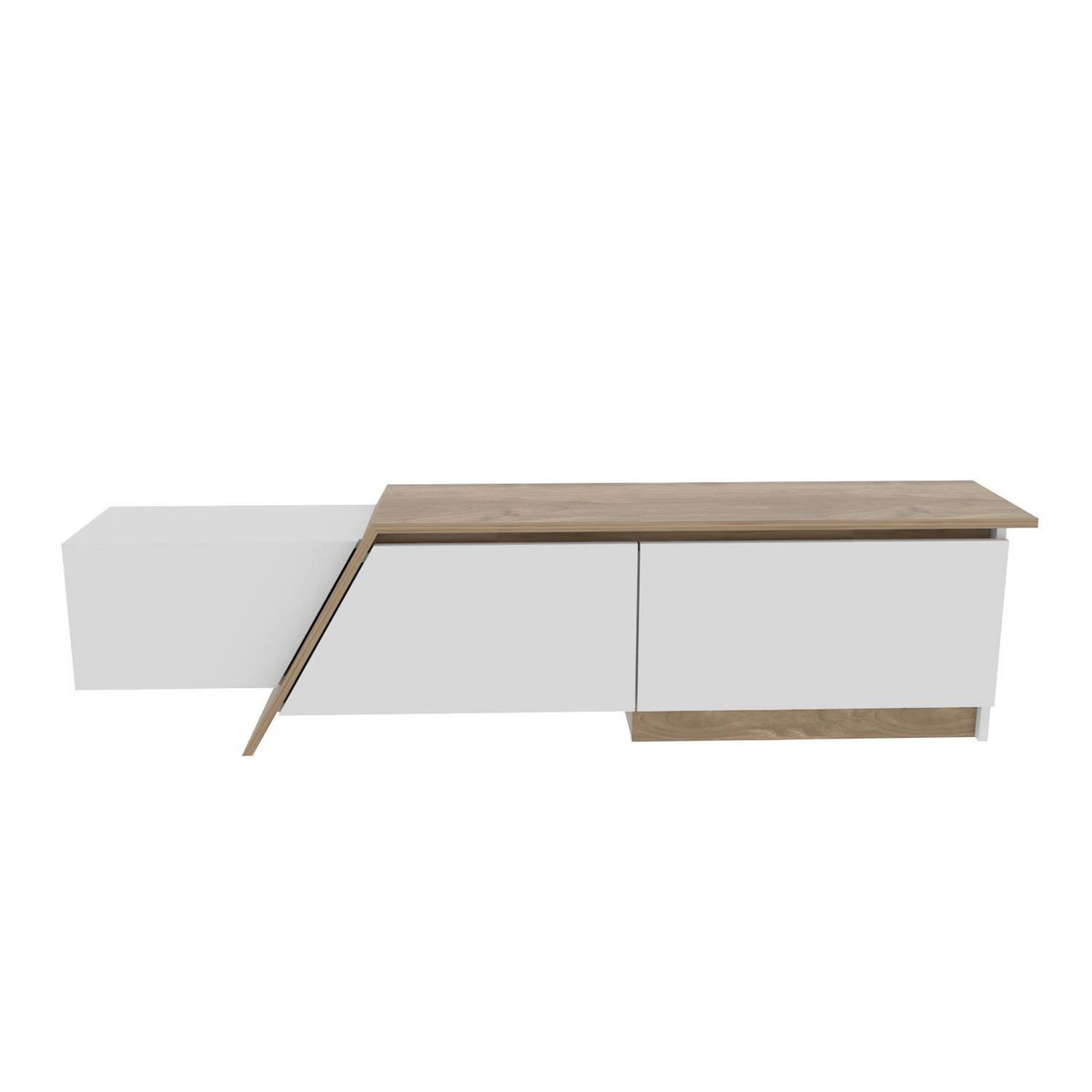 Habitat et Jardin Meuble TV en bois  Zonas  - 180 x 35 x 28 cm - Blanc