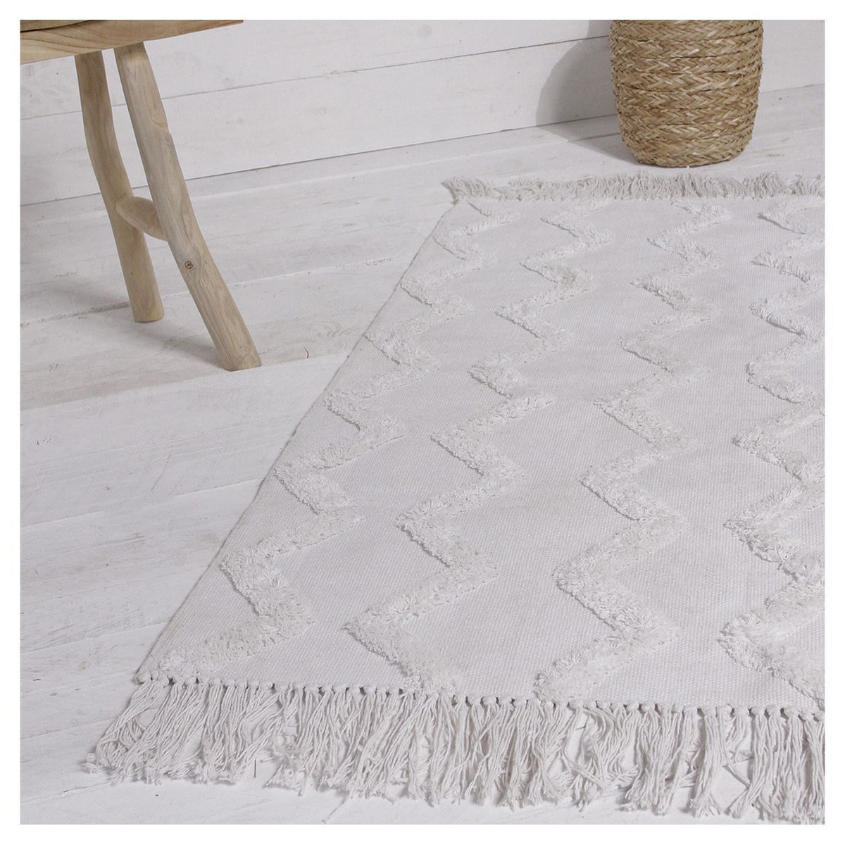 TODAY Tapis déco tufté  en coton esprit bohème 