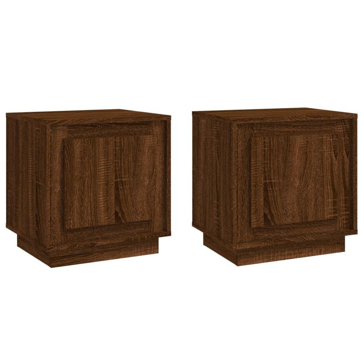 VIDAXL Tables de chevet 2pcs chene marron 44x35x45cm bois d'ingenierie
