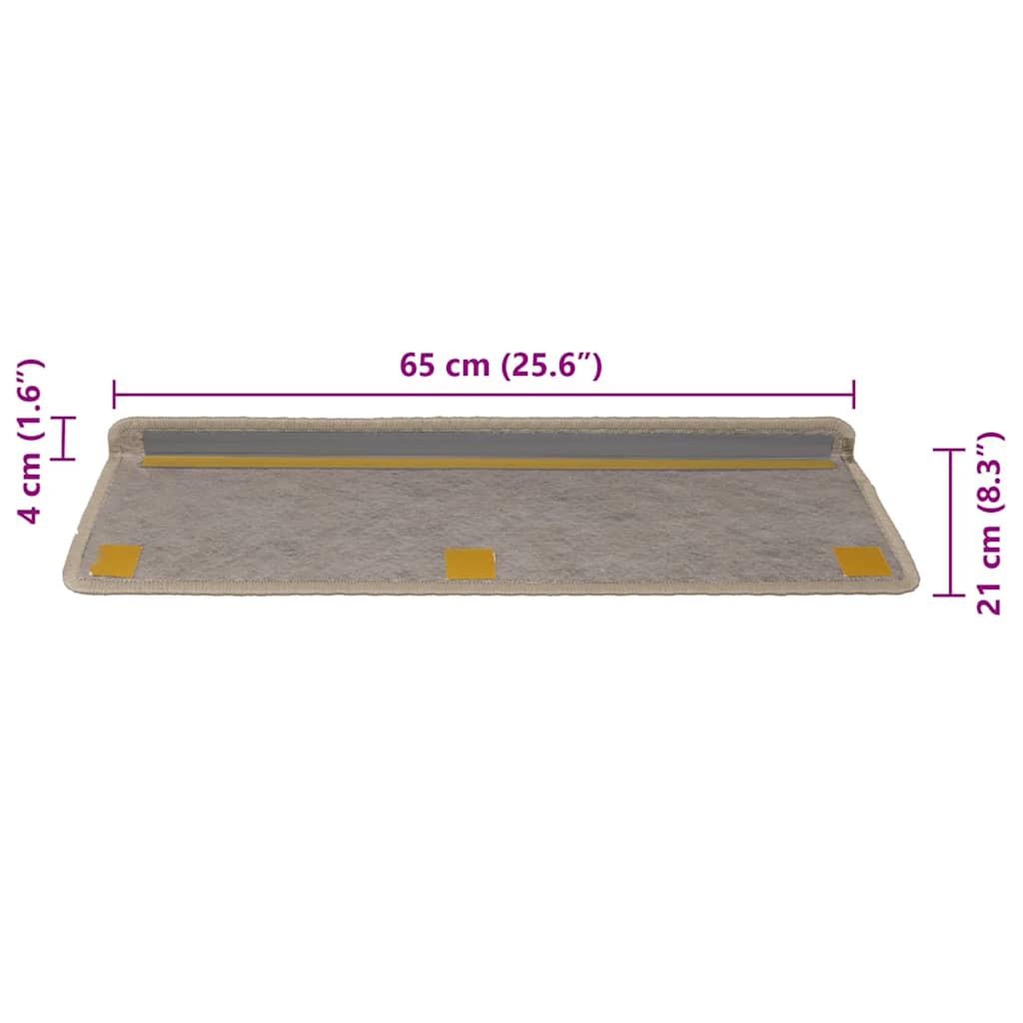 Voir la diapositive 6 : VIDAXL Tapis d'escalier autocollants 30 pcs 65x21x4 cm beige fonce