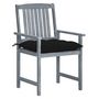 Voir la diapositive 2 : VIDAXL Chaises de jardin et coussins lot de 8 Bois acacia solide Gris