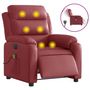 Voir la diapositive 2 : VIDAXL Fauteuil de massage inclinable electrique rouge bordeaux