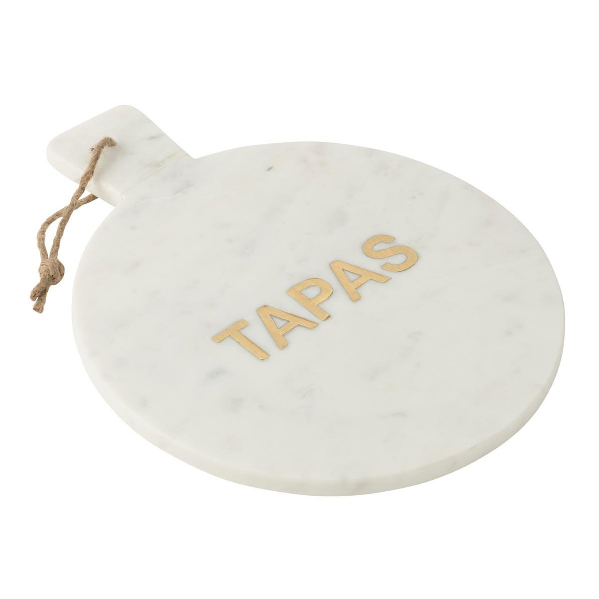 J-LINE Planche de Présentation en Marbre Tapas  Marci  38cm Blanc