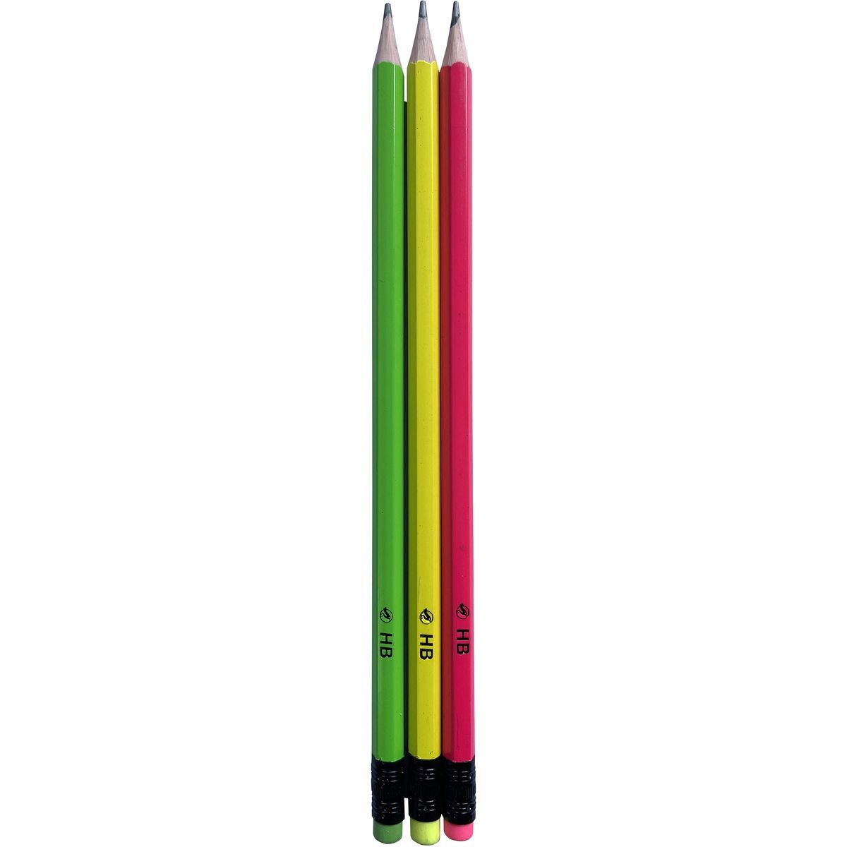 AUCHAN Lot de 3 crayons graphite HB NEON