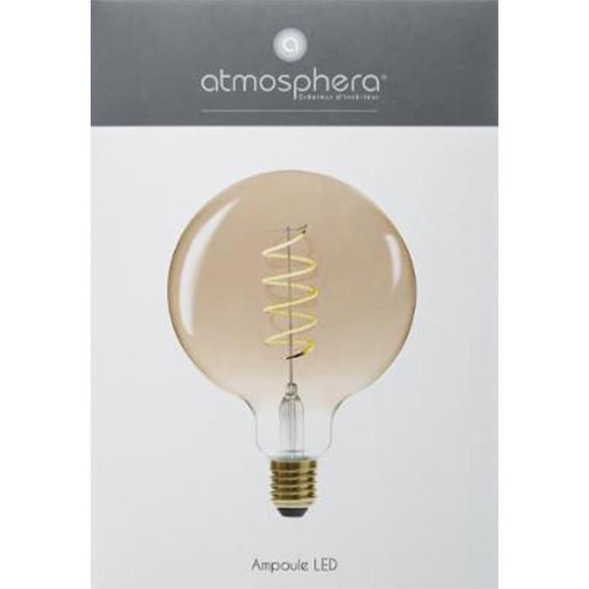 Voir la diapositive 2 : ATMOSPHERA Ampoule Led Torsadée  Arco  17cm Ambre