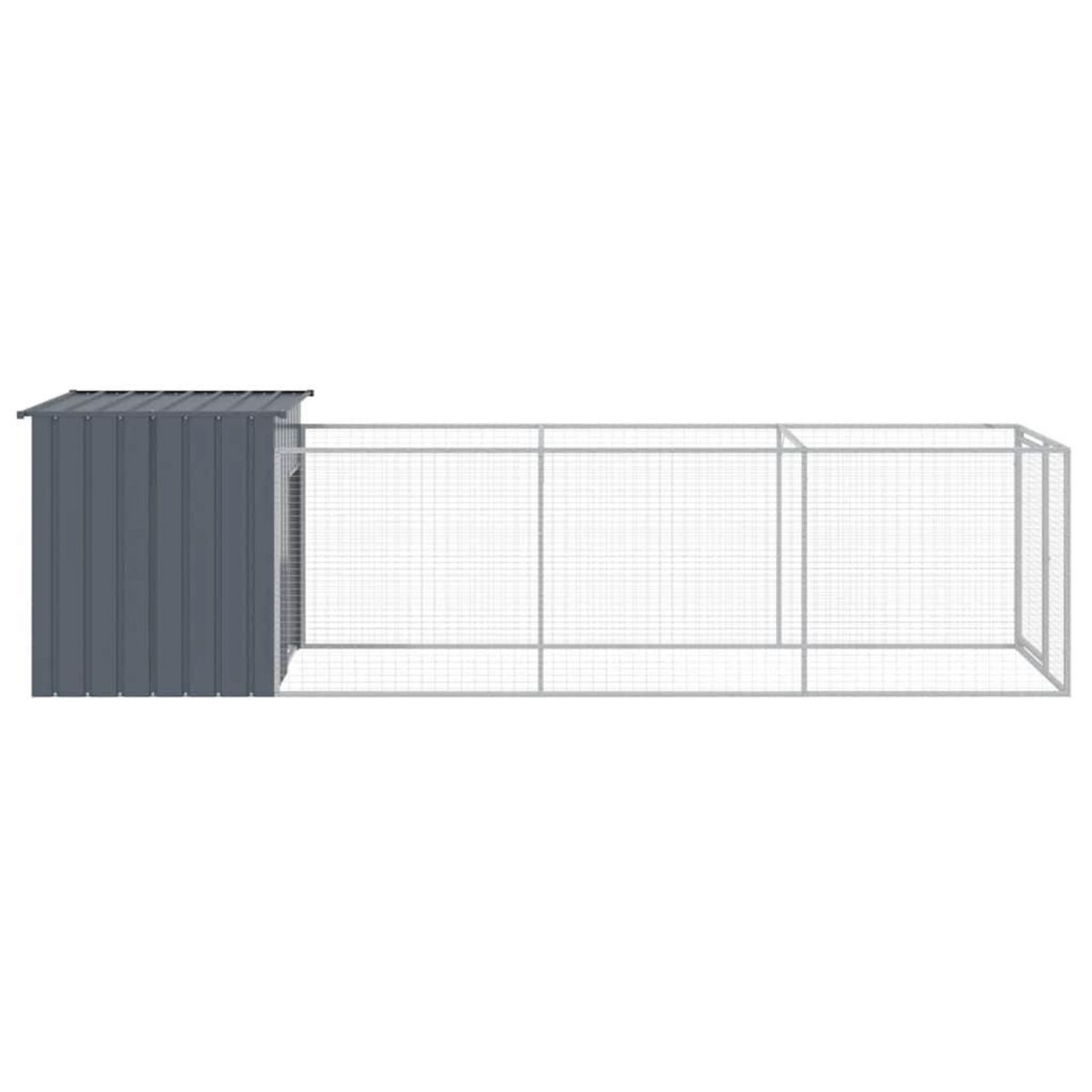 VIDAXL Niche pour chien avec cour anthracite 110x405x110 cm