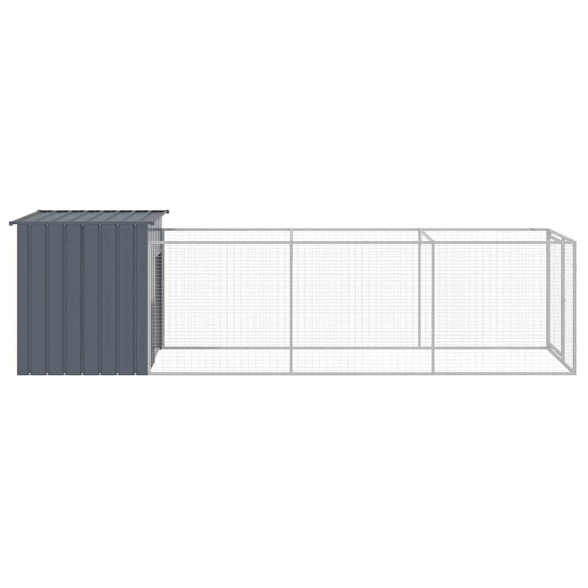 VIDAXL Niche pour chien avec cour anthracite 110x405x110 cm