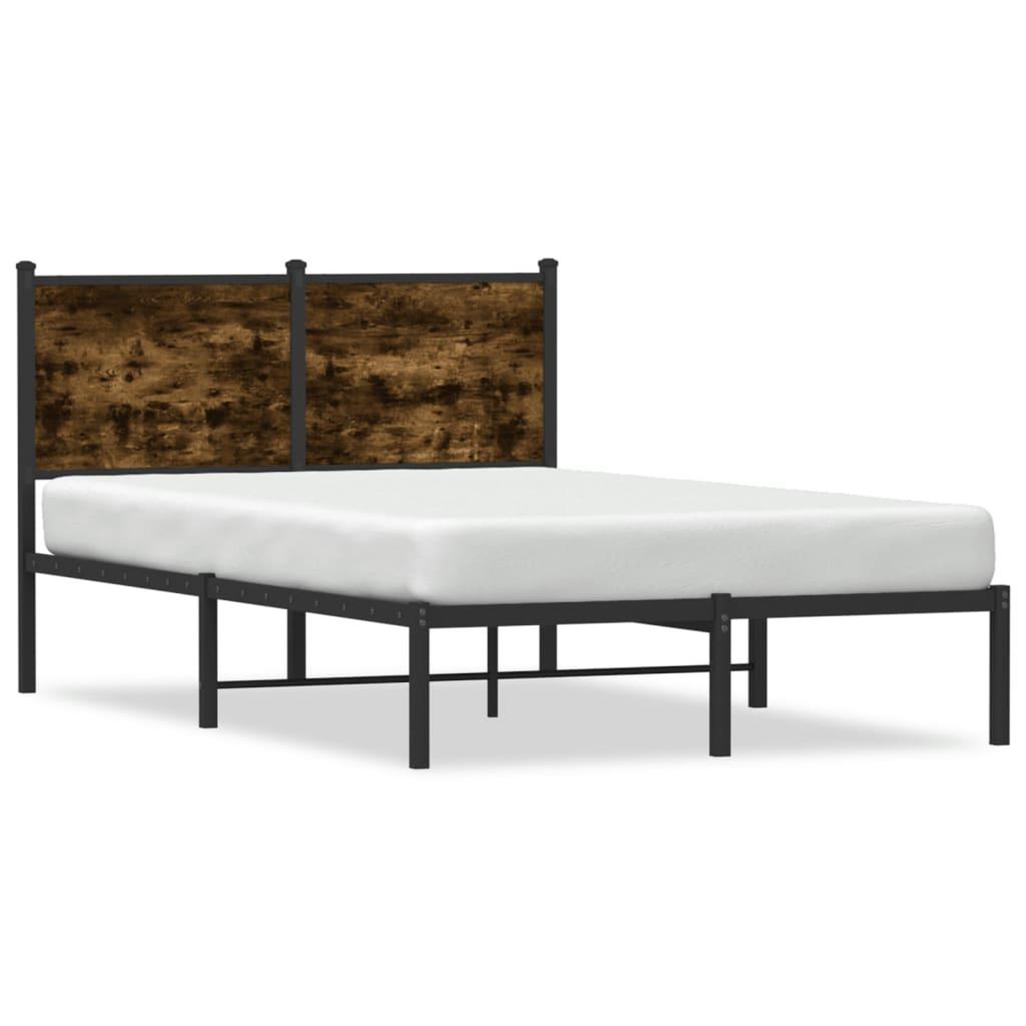 Voir la diapositive 2 : VIDAXL Cadre de lit en metal sans matelas chene fume 120x190 cm
