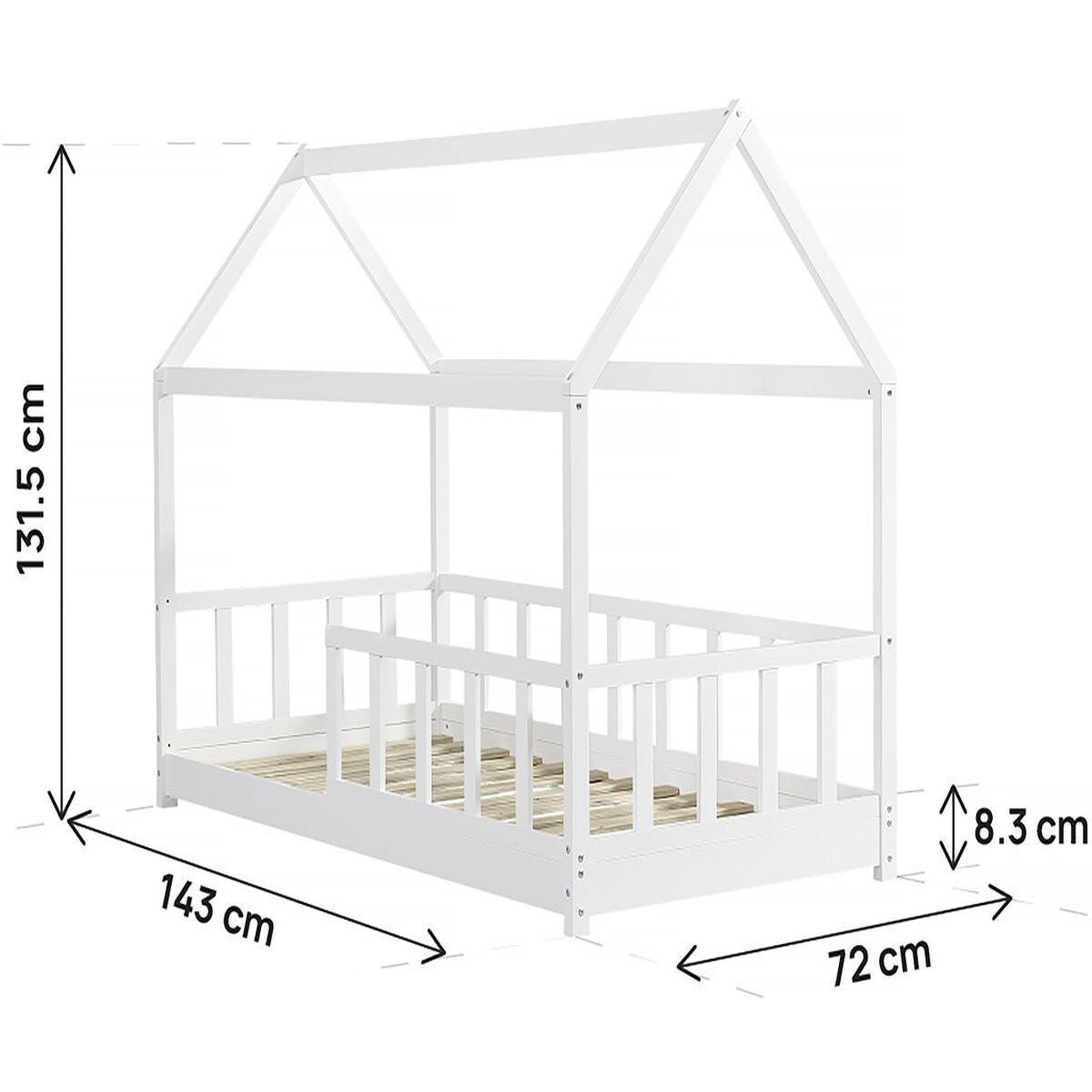 Voir la diapositive 3 : Habitat et Jardin Lit cabane pour enfant  mila  - 90 x 190 cm - blanc