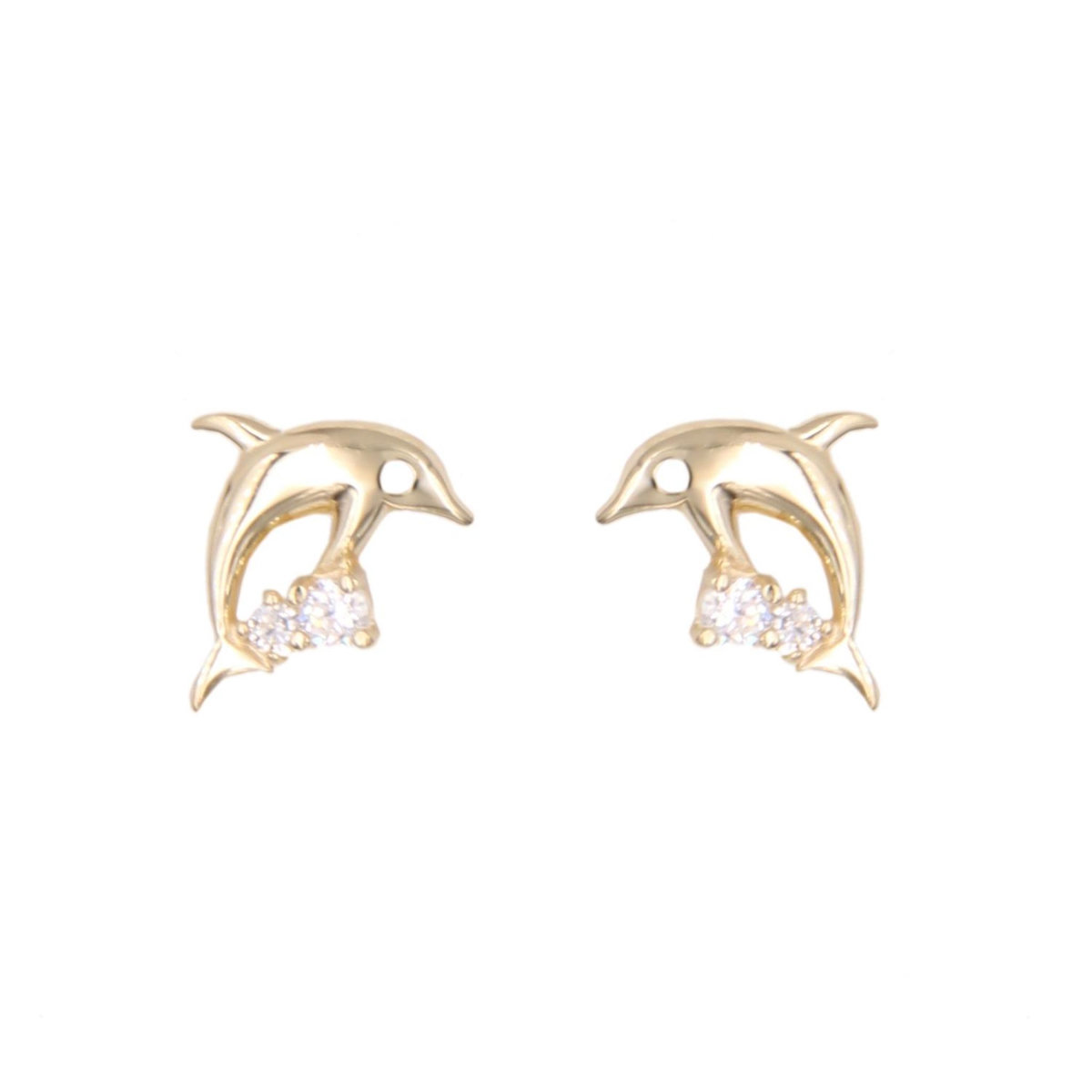 L'ATELIER D'AZUR Boucles d'Oreilles Dauphins - Or Jaune - Enfant