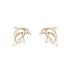 L'ATELIER D'AZUR Boucles d'Oreilles Dauphins - Or Jaune - Enfant