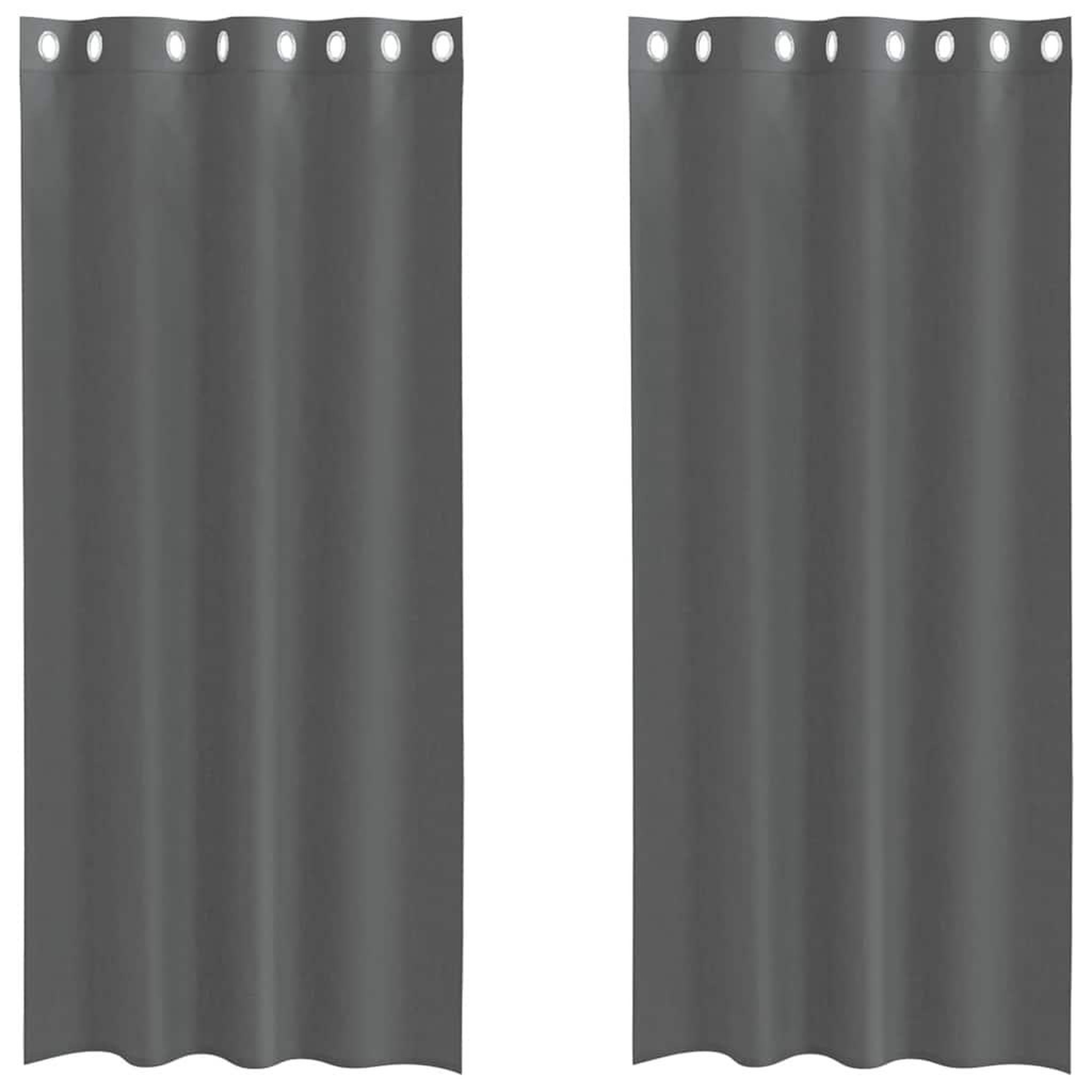 Voir la diapositive 2 : VIDAXL Rideaux en voile avec œillets 2 pcs gris fonce 140x245 cm