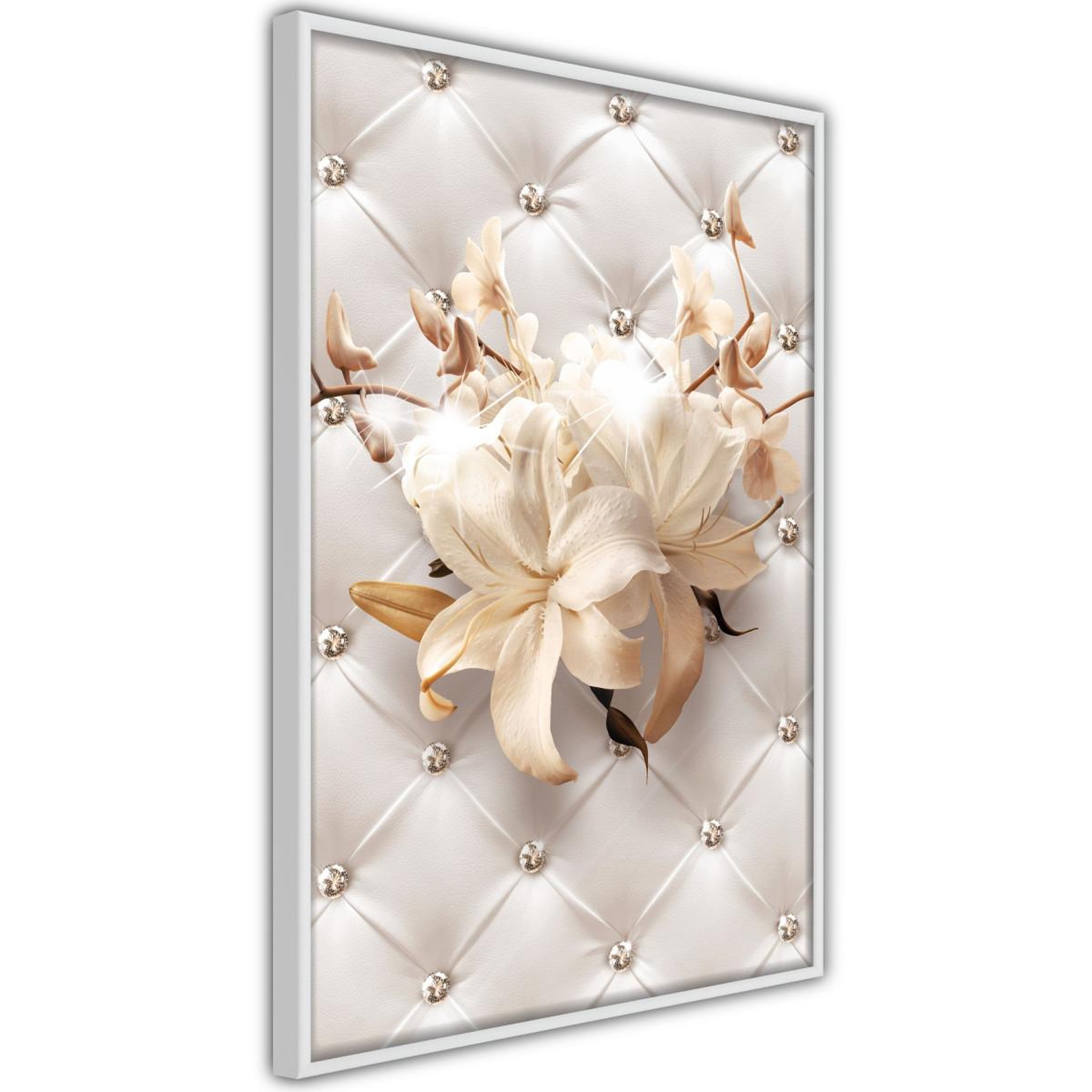 Paris Prix Affiche Murale Encadrée  Lilies on Leather Upholstery