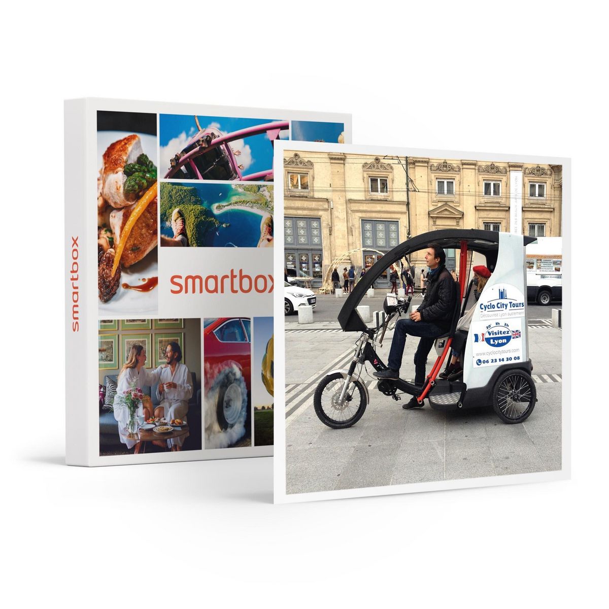 Smartbox Visite guidée en cyclo des quartiers historiques de Lyon et du musée de Guignol en famille - Coffret Cadeau Sport & Aventure