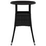 Voir la diapositive 4 : VIDAXL Table de jardin Ø60x75 cm Verre trempe/resine tressee Noir