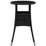 Voir la diapositive 4 : VIDAXL Table de jardin Ø60x75 cm Verre trempe/resine tressee Noir