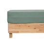 Voir la diapositive 2 : ATMOSPHERA Drap Housse en Gaze de Coton  Flora  140x190cm Vert Céladon
