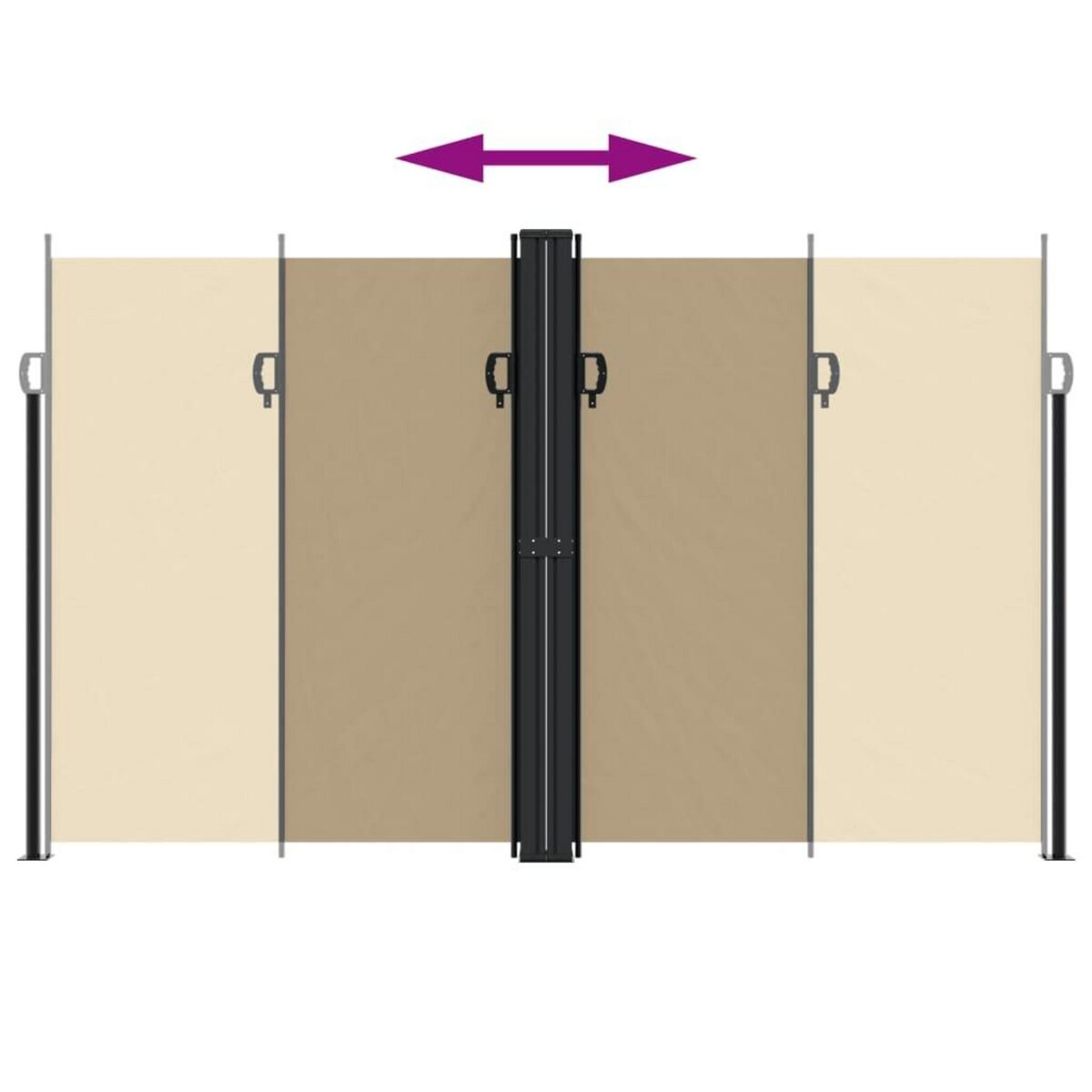 VIDAXL Auvent lateral retractable beige 200x1200 cm