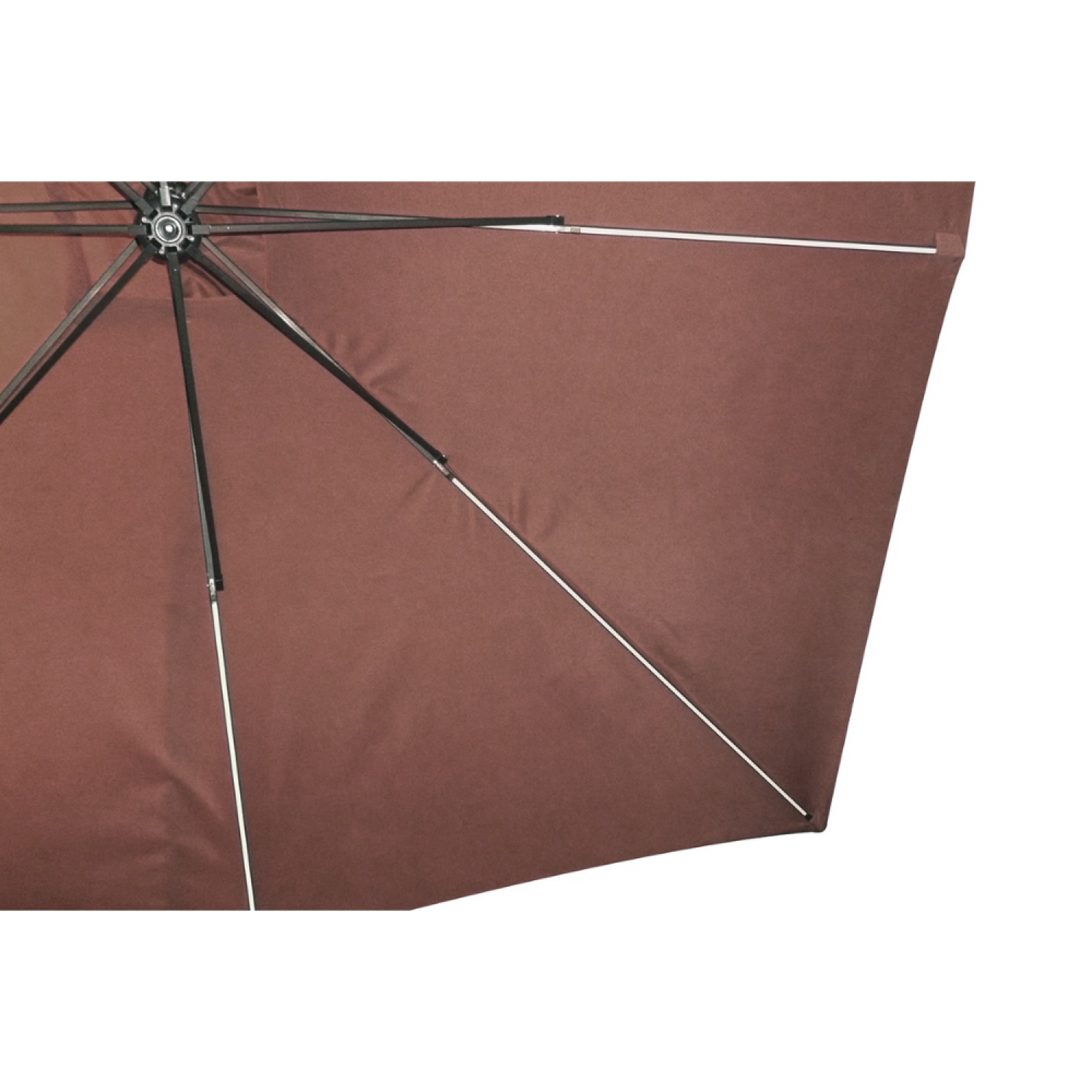 Voir la diapositive 2 : CONCEPT USINE Parasol marron déporté carré 3 x 3 m led solenzara