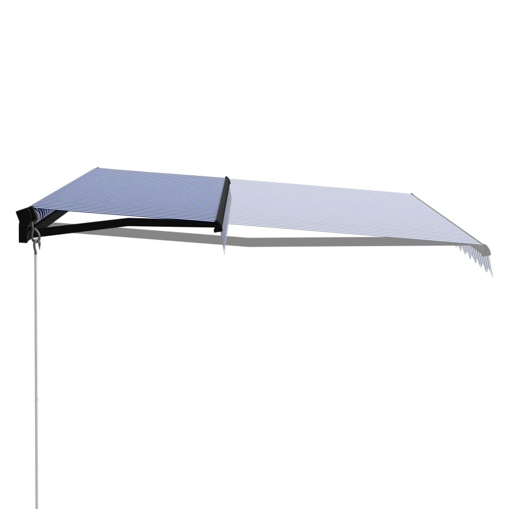 Voir la diapositive 2 : VIDAXL Auvent manuel retractable 400x300 cm Bleu et blanc