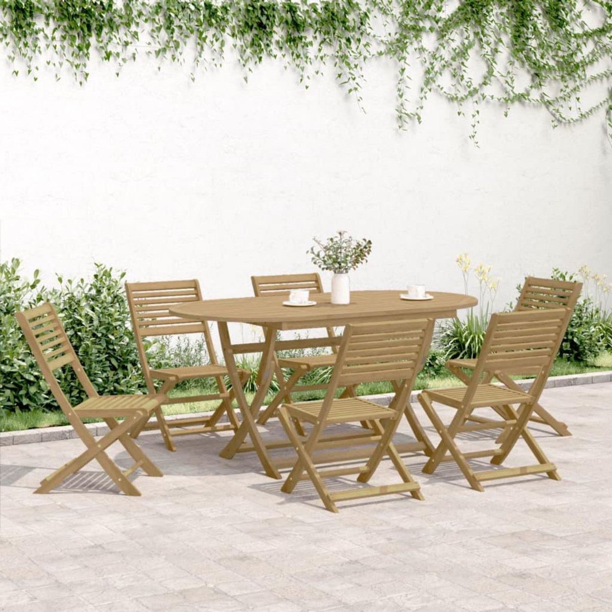 VIDAXL Chaises pliables de jardin lot de 6 bois massif d'acacia