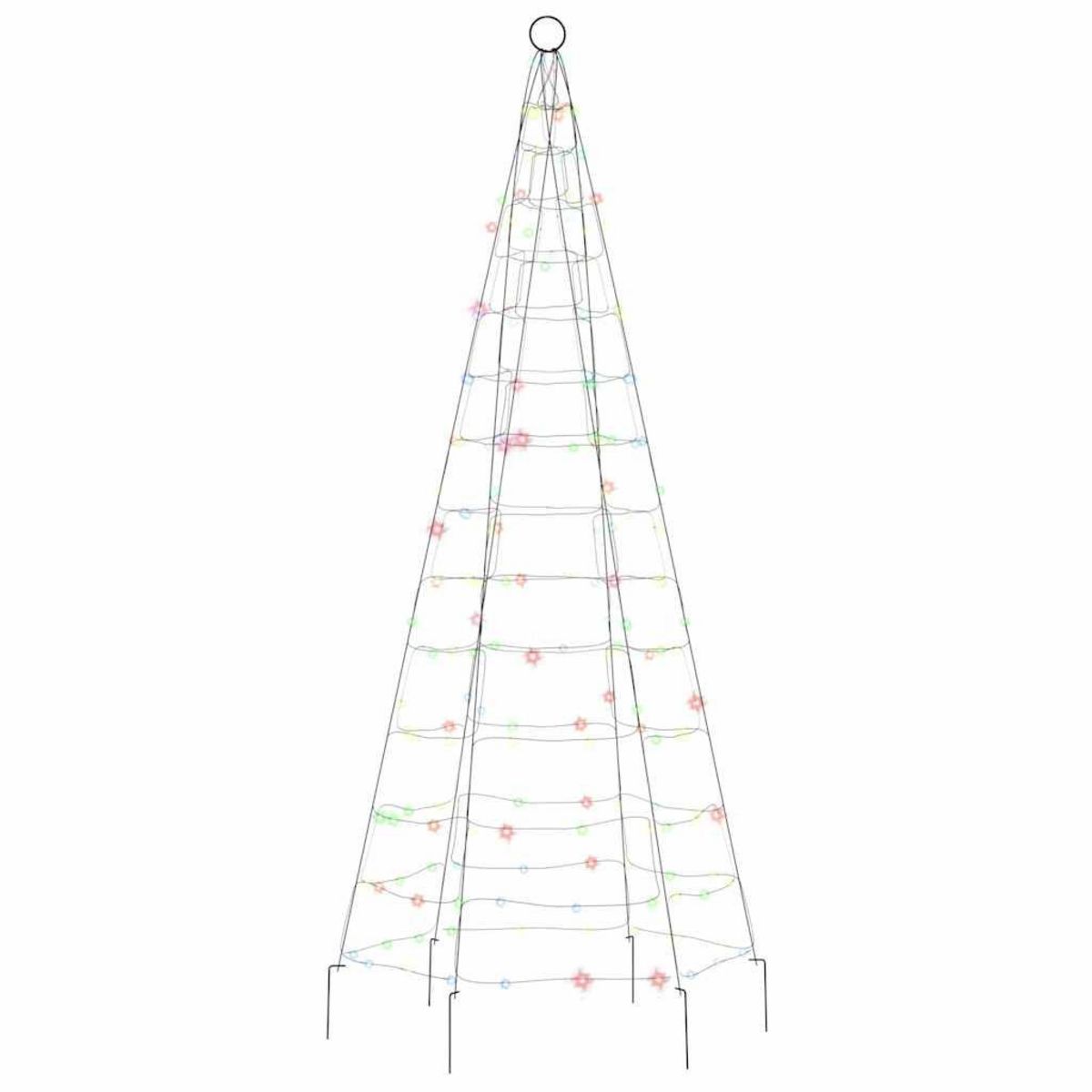 VIDAXL Sapin de Noël a LED sur mat de drapeau 200 LED colore 180 cm